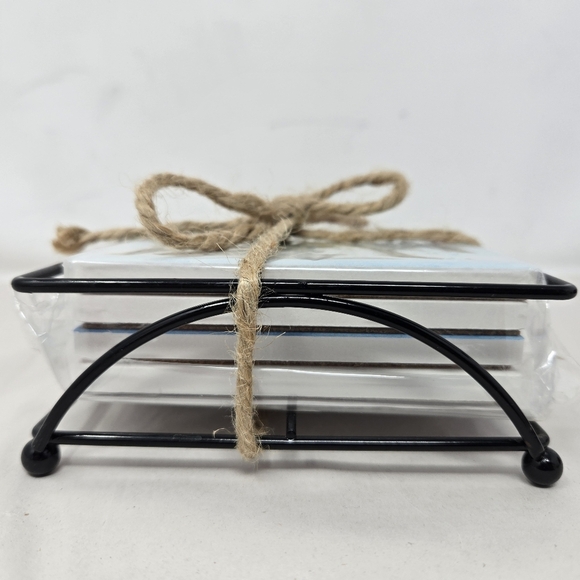 Coaster Set Be Happy Primitives By Kathy Flowers Scenery Absorbent, Water Colors - Picture 5 of 10